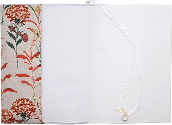 BLBMH 5.5x8.5 Fabric Bible Cover Non-Stretch | Built-in Bookmark | Handmade Washable Book Sleeve for Paperback Journal Privacy Reading Gift for Women - Dandelions Red