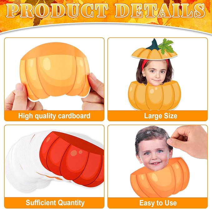 gisgfim 80Pcs Fall Pumpkin Cutouts Thanksgiving Fall Decorations Bulletin Board Autumn Paper Cut-Outs Classroom Decor for Boy Girl DIY Craft Photo Wall Kindergarten Preschool Party Favor Supply
