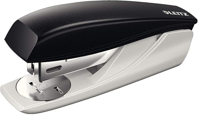 Leitz 55010395 Stapler, 25 Sheet Capacity, Black, Ergonomic Metal Body, Includes Staples, NeXXt Range, 55010095