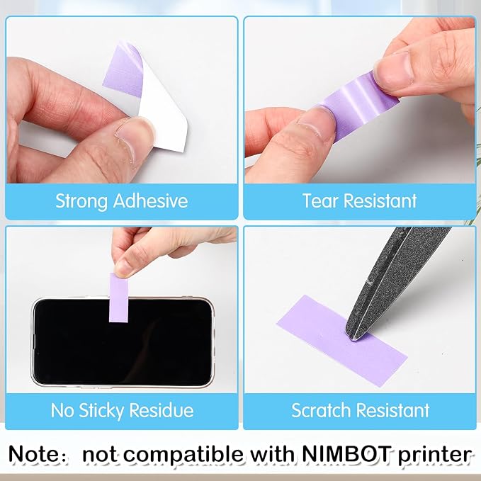 Gersoniel 1600 Pcs Label Tapes Compatible with D30 Label Printer Laminated Labeling Stickers Thermal Labels for Home Office