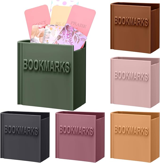 Mooliwe 6 Pcs Bookmark Holder Book Club Gift for Women Book Lover Gift Bookish Accessory Office Desk Supplies Bookshelf Decor for Librarian Bookworm Teacher