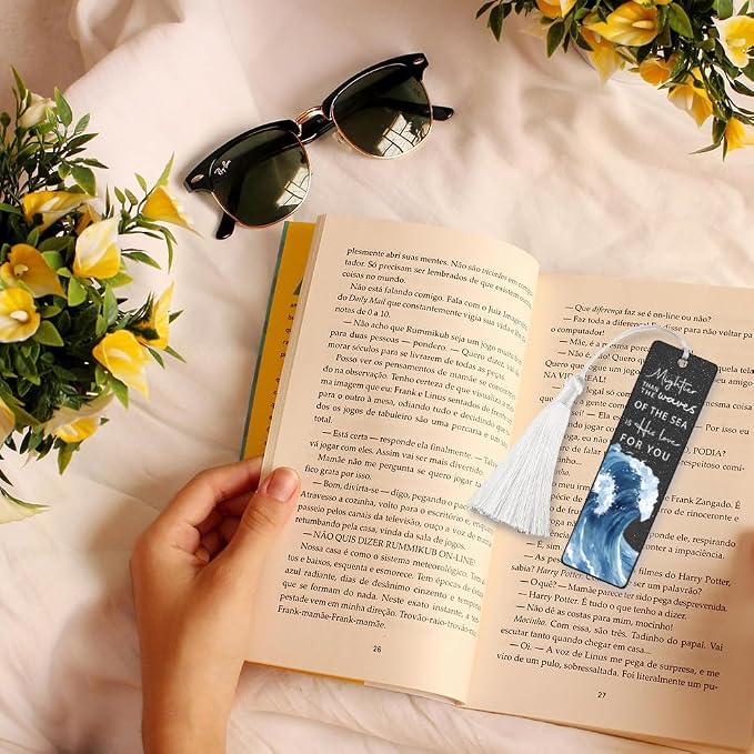 Christian Love Affirmation Bookmark, Inspirational Gift for Believers, Uplifting Gift for Spiritual Readers, Spiritual Bookish Present, Unique Ocean & Scripture Design Bookmark, WCB71