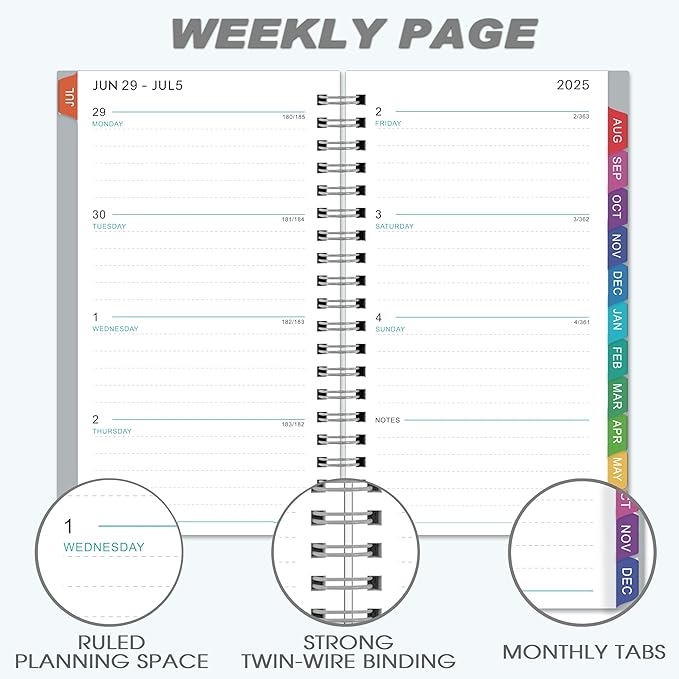 2026-2027 Pocket Calendar/Planner - Weekly & Monthly Pocket Planner for Purse, Jul. 2026 - Jun. 2027, 6.8" x 4.1", Strong Twin - Wire Binding, Plastic Cover