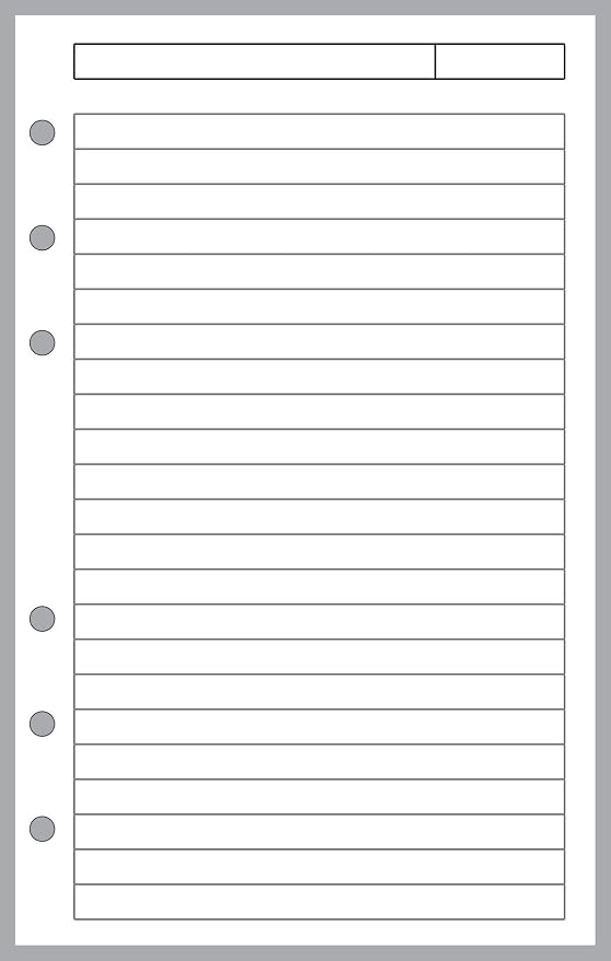 Compact Size Notes Pages Planner Insert, Sized and Punched for Franklin Covey Compact and Other Notebooks (4.25" x 6.75")