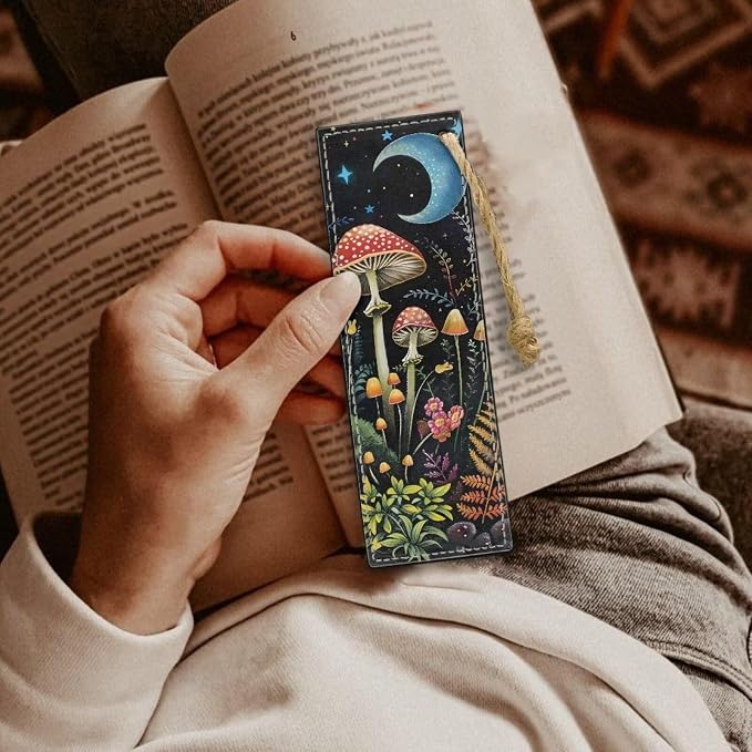 Mushroom Bookmarks for Women Teachers and Readers - 2 PCS Fun Book Marks for Reading - Accessories for Book Lovers