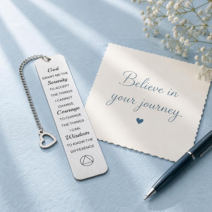 Sobriety Gifts for Women Men Serenity Prayer Gifts Sobriety Recovery AA Gifts Christian Bookmarks Gift for Women Men Religious Bible Verse Book Markers Serenity Prayer Bookmark Present for Girls Boys