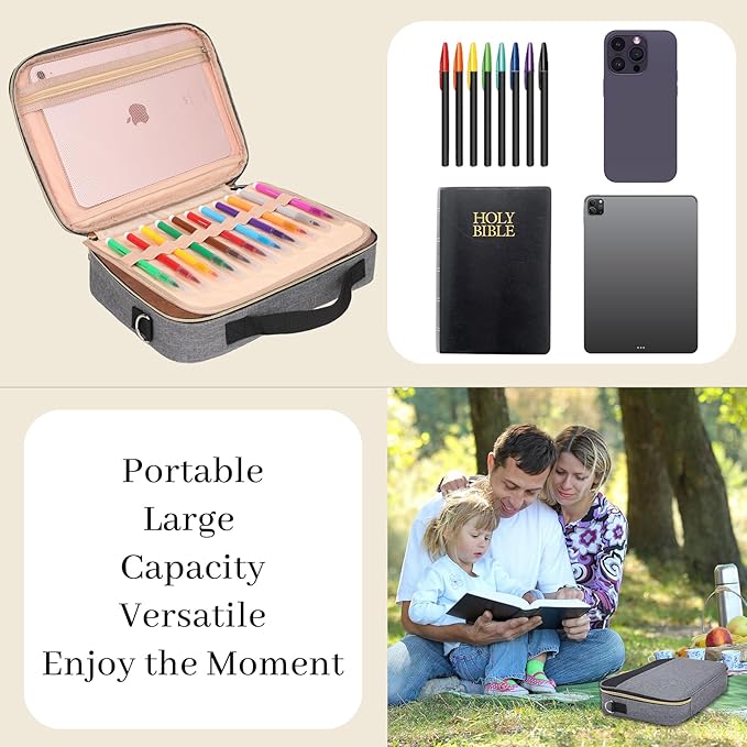 Dofilachy Women's Bible Covers - Stylish Bible Case for Girls & Boys with Durable Handle & Metal Zipper