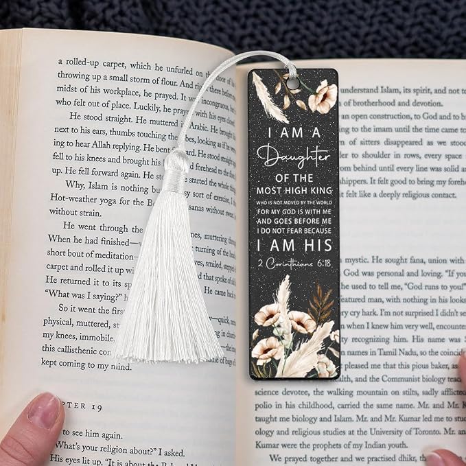 Christian Affirmation Bookmark, Inspirational Gift for Believers, Uplifting Gift for Spiritual Readers, Spiritual Bookish Present, Unique Floral & Scripture Design Bookmark, WCB61