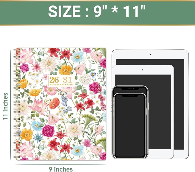 2026-2031 Monthly Planner/Calendar - 5 Year Monthly Planner 2026-2031 from Jul. 2026 - Jun. 2031, 9" x 11", 60 Months Calendar, Large 5 Year Planners with Tabs, Two-Side Pocket, Suitable for Long-Term Planning