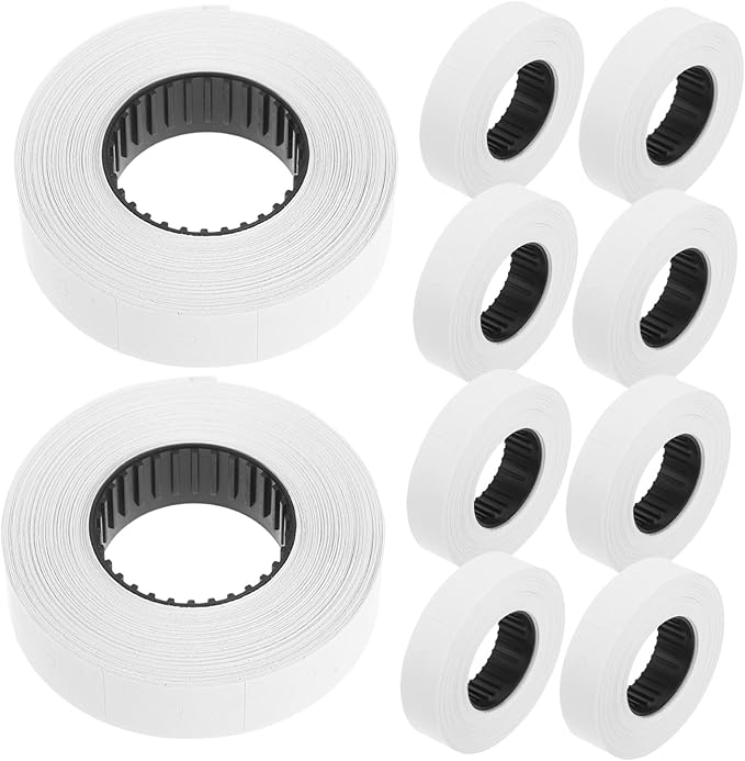 NUOBESTY 6600 Price Labeler Paper Roll 10-Pack Double Row Pricing Labels for Price Tagging Compatible Pricing Machines for Retail and Office Use