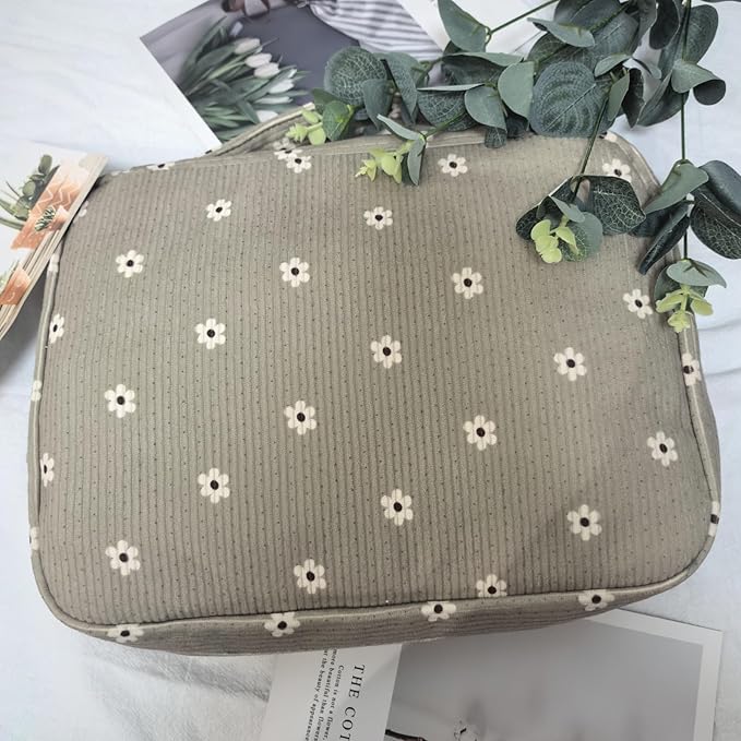 JIANYA Bible Cover, Flower Print Bible Bag Bible Cover Case for Women with Handle and Zippered Pocket, Bible Study Supplies