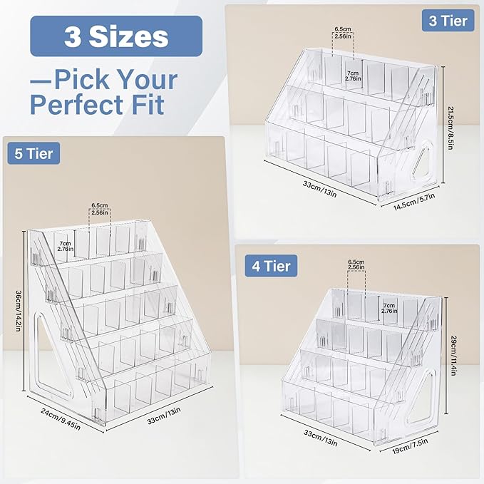 CELSOL Acrylic Pen Holder – 3 Tier 15 Compartments Vertical Storage for Markers, Pens & Art Supplies – Clear Desk Organizer for Home, School & Office – Ideal for Space-Saving & Desk Organization