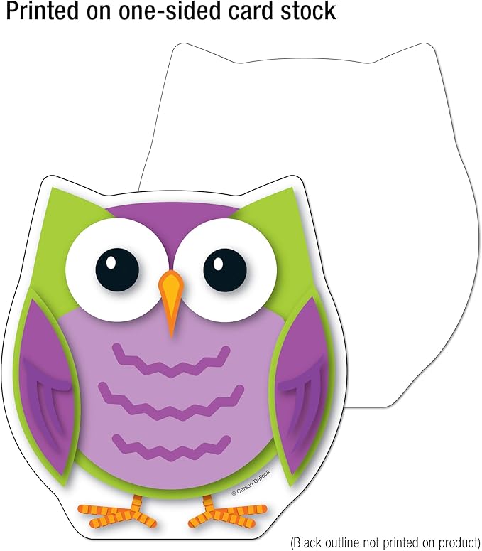 Carson Dellosa 36-Piece Colorful Owl Bulletin Board Cutouts, Colorful Owl Cutouts for Bulletin Board, Bird Classroom Décor, Owl Classroom Décor, and Bulletin Board Decorations