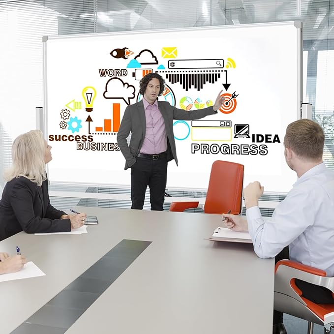 Large Rolling Whiteboard on Wheels 72 X 40, Double-Sided Mobile Dry Erase Board with Stand Magnetic White Board on Wheels, Portable Standing Whiteboard with 3 Eraser, 6 Markers, 10 Magnets