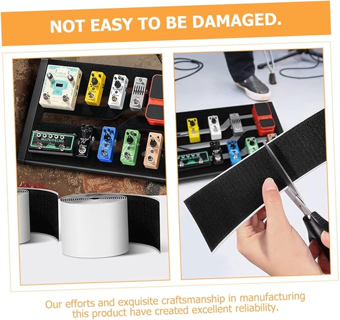 2rolls Electric Guitar Pedal Mounting Tape Hook and Strip Strong Adhesive for Pedalboards Nylon Tapes for Guitar Effects Setup