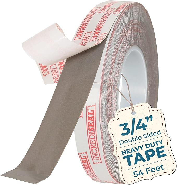 IncrediSeal 3/4" Heavy Duty Double Sided Permanent Bond Mounting Tape, Strong Adhesive for Indoor/Outdoor Use, Gray, 18 yd