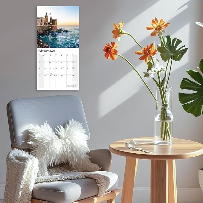 2026 Wall Calendar Chile Planner Calendar, Hangable Monthly Wall Calendar with Large Blocks for Organizing & Planning, Academic Schedule, Home, Office & family, Thick & Sturdy Paper (12"x24" Open)