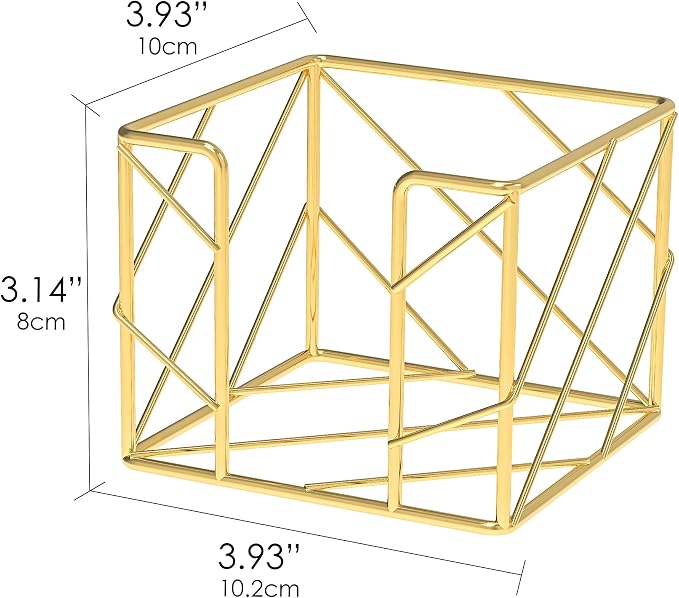 Gold Desktop Organizer - Multi-Functional Sticky Note Holder, Memo Note Cube for Office & Home, School, Desk Supplies