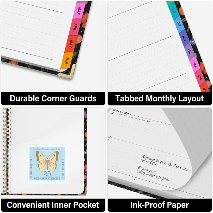 Academic Planner 2026–2027, A4 Hardcover Weekly Monthly Planner, Large 8.5" x 11" School Year Planner July 2026 to July 2027, with Bookmark, Pocket Folder and Sticky Notes, ‎Grounded Magic