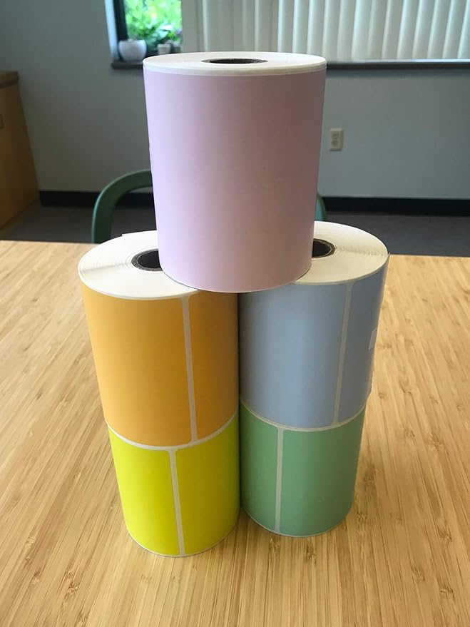 4" X 6" Direct Thermal Shipping Labels | Green | 1" Cores w/Perfs Easy Tear | Made in USA | Printing Label | 1000 Labels | 250 Labels per Roll | 4 Rolls | Blank Labels