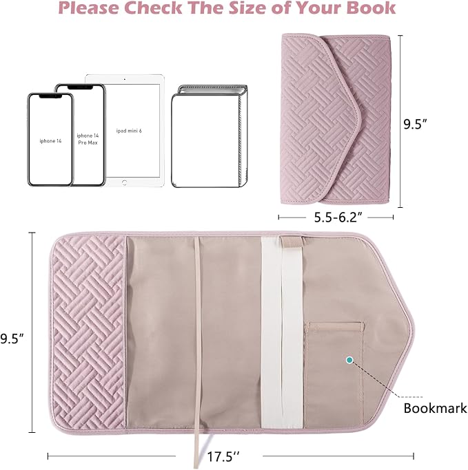 APLUFINE Reusable Book Cover with Magnet Closure - Adjustable Book Sleeve for Book Lovers Gift - Book Protector for Paperback -Book Covers for Hardcover - Book Pouch - Book Carrier