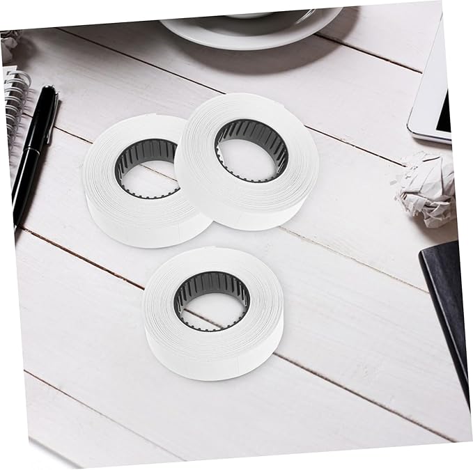 NUOBESTY 10rolls Labeler Parts Price Marker Paper Retail Price Tags White Label Accesories for Pricing Guns Stickers for Labeller