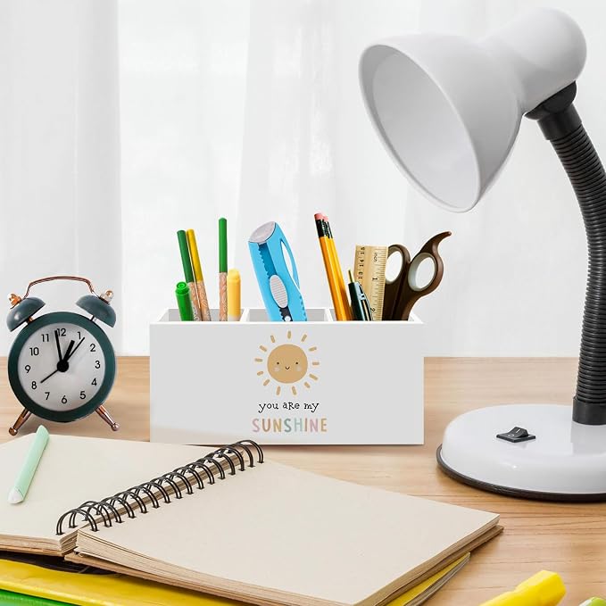 You Are My Sunshine Pen Pencil Holder for Desk, Inspirational Boho Sun Office Desk Accessories, Boho Sunshine Pen Holders Organizer for Kids Room Bedroom Playroom Nursery Classroom