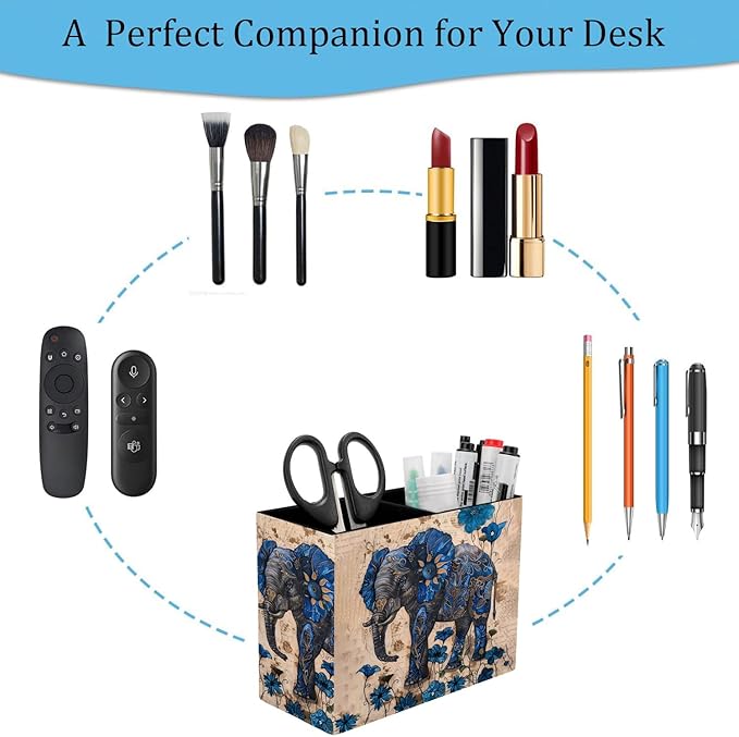 Pen Holder, Pencil Case, Makeup Brush Storage Box, Tableware Storage Box, Suitable for Office Or Home Item Organizing Stand - Blue Spotted Weevil