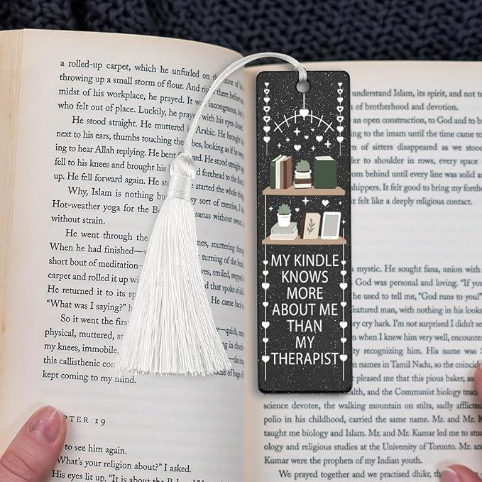 Kindle Lover Bookmark, Humorous Gift for E - Reader Fans, Amusing Present for Bookworms, Digital Reading Gift, Unique Shelf & Digital Device Design Bookmark, WCB29