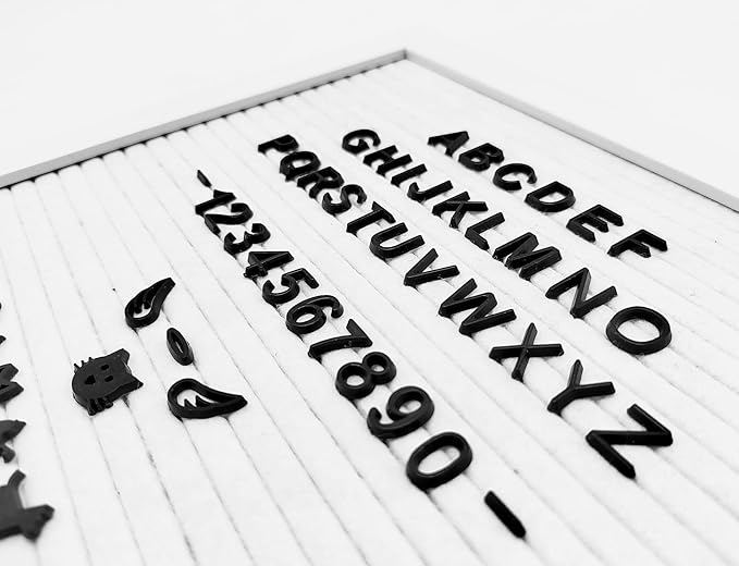 Letter Set Only - Pre-cut 0.5 Inch(1/2”) Tall Black Letters 492pcs with Canvas Bag(No Board Included)