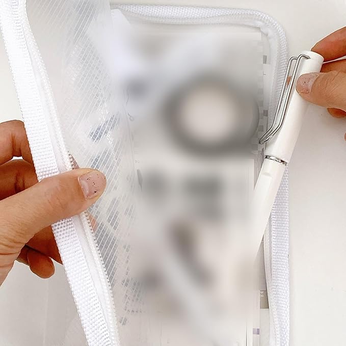Clear File Storage Pouches Zippered Closure Receipt Folder Small Document Organiser Case for Office School Supplies Scratch Storage Pouches