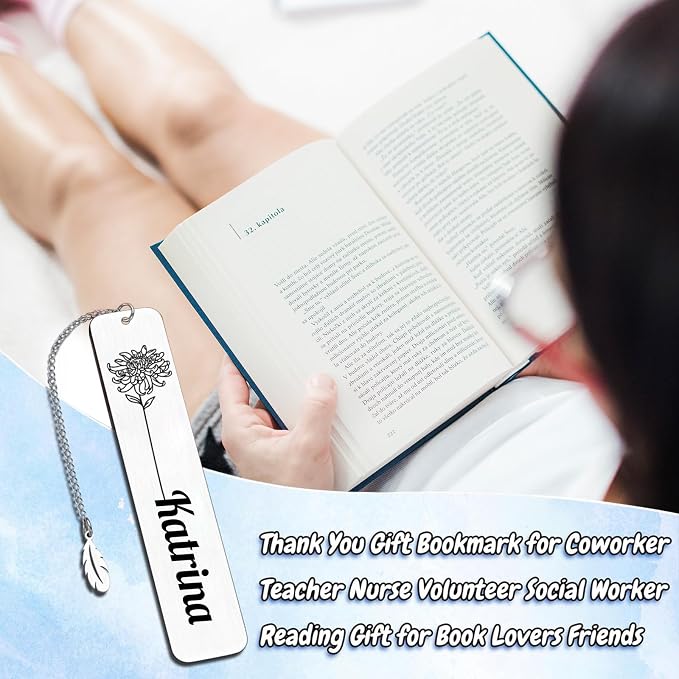 Personalized Birth Flower Bookmarks for Women Book Lover Birthday Custom Bookmarks Customized Gifts for Her Valentine's Day Graduation Gift for Female Girl Sister Girlfriend Christmas Wedding Gift