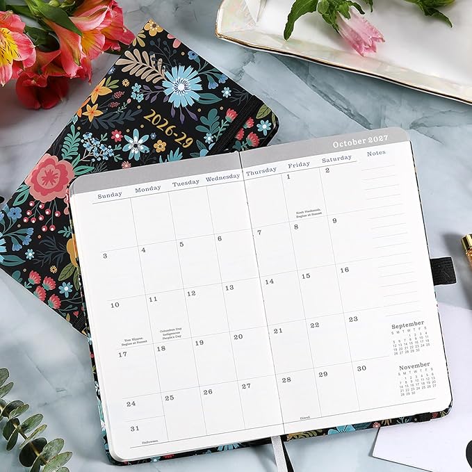 2026-2029 Pocket Planner/Calendar - Monthly Pocket Planner/Calendar with Pen Hold, July 2026 - June 2029, Inner Pockets and 63 Notes Pages, 6.6" x 3.7"