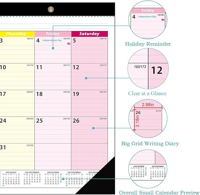Desk Calendar 2026 Large 22" x17", AgePlace Wall Calendar 2025-2026 Covers July 2025 - December 2026, Office Supplies Desktop Monthly Calendar for Home Classroom School & Office Or teacher Gifts