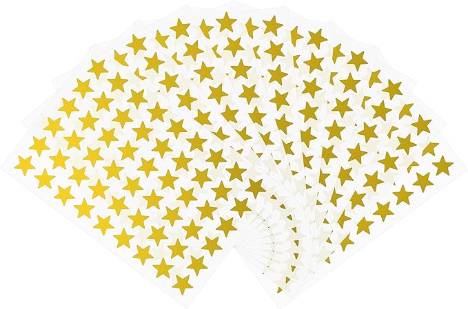 Hybsk 540 Counts Small Star Stickers for Reward 0.5 Inch Metallic Foil Teacher Cute Tiny Star Labels (Gold)