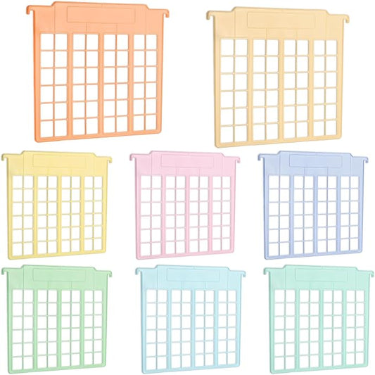 party greeting 8 Pack File and Folder Dividers 9x11.4 Inches Plastic Hanging Filing Cabinet Dividers Organizers Insertable File Separators Supplies for Office Drawer Organization (Pastel)