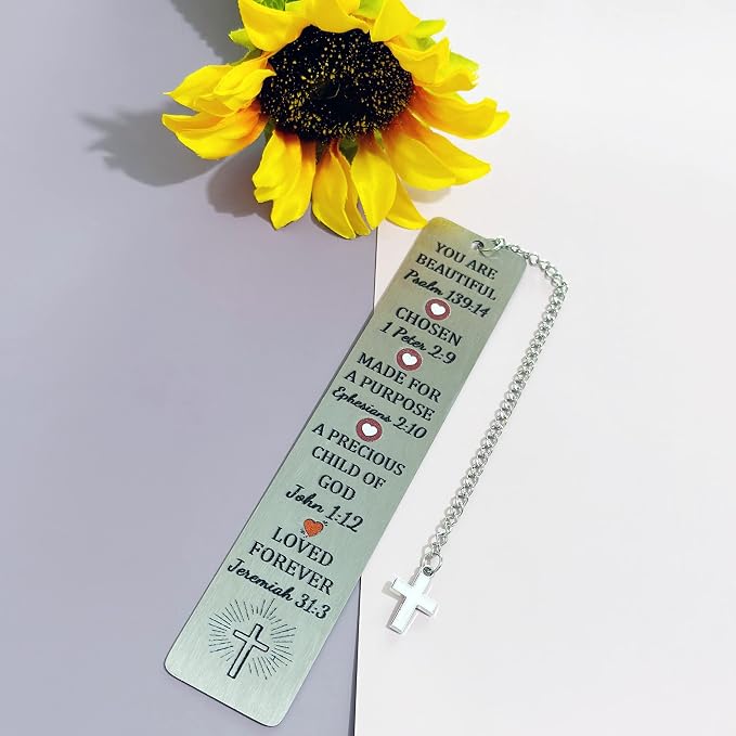 Inspirational Bookmarks Christian Bible Verse Daughter Bookmarker Encourage Gifts Women Go to University Keepsake Baptism Religious Church Birthday Graduate Appreciate Present You are Beautiful Loved