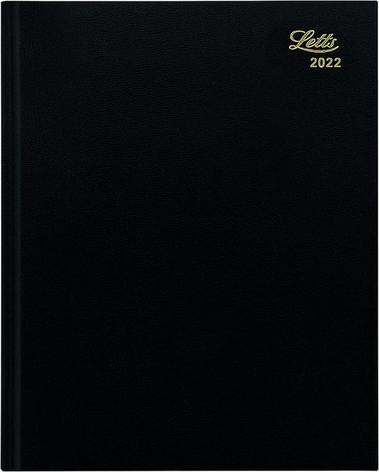 LETTS of London 10Y for Year 2022 Principal Desk Day to Page Journal, Black, Quarto Size (Y) - 10 1/4" X 8/1/4", C10YBK-22