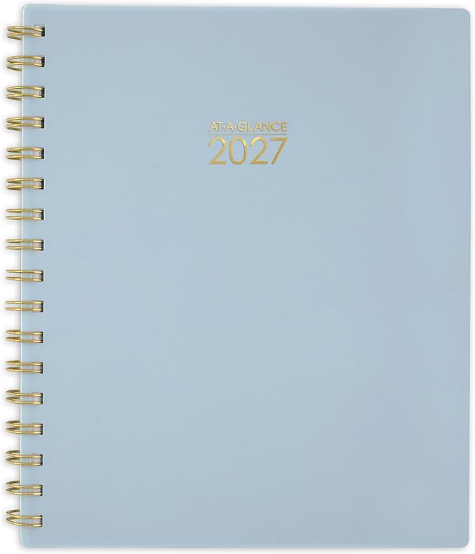 AT-A-GLANCE 2027 Planner, Weekly & Monthly, 13-Month Jan-Jan, 7" x 8.75", Harmony, Ice Blue (1099-805-38-27)
