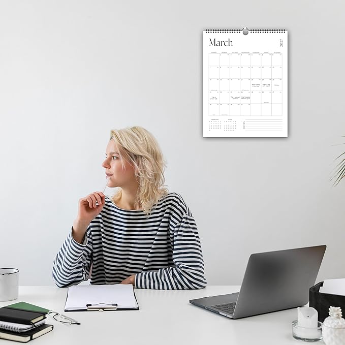 Aesthetic 2026-2027 Wall Calendar - 18 Monthly Calendar from January 2026 to June 2027, 14.5" x 10.5", Modern Vertical Wall Hanging Calendar for Organizing & Planning, Leaves