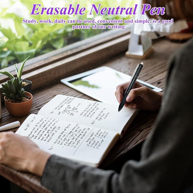 0.7 mm Erasable Gel Ink Pen Refills Compatible with Frixion Friction, Smooth Writing Multicolor Retractable Fine Point Pen Refill for School Office Home Art (Purple, 24)