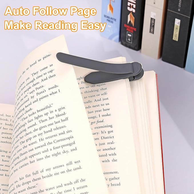3Pcs Automatic Bookmark, Silicone Smart Book Marks for Reading Women, Men, Kids,Cute Unique Book Markers Bookmark Clip Reading Accessories Gifts for Book Lovers (Dark Grey 3pcs)