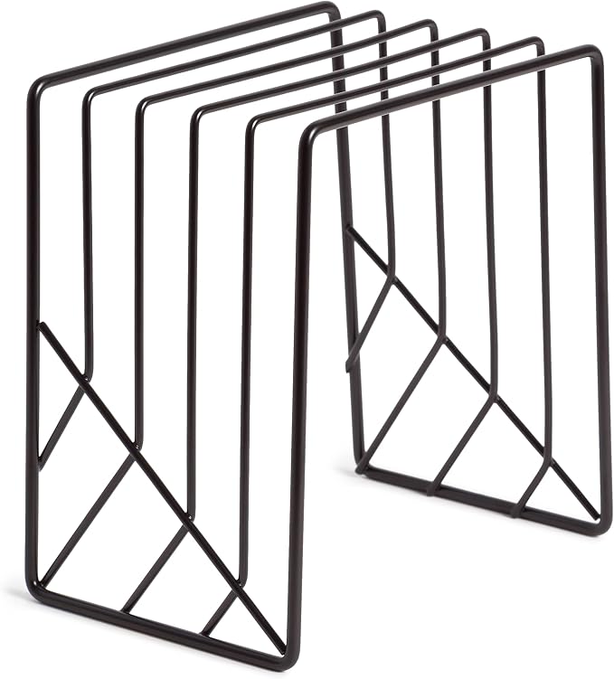 U Brands Vena Desk Organization Set, Office Supplies, Metal, Black, with Pencil Cup, Letter Sorter, Paper Tray, 4 Pieces