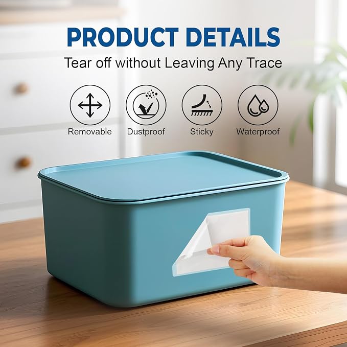 MaxGear 3" x 5" Index Card Holder, 52 Pack Labels for Storage Bins, Clear Adhesive Pockets with Top Open Loading, Plastic Label Holders Tote Bag Labels Stickers for Organizing Library Card Shelves