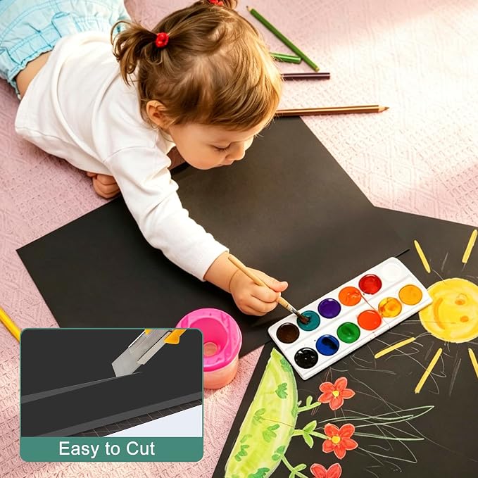 MYFAMIREA 12 Pack Black Foam Board 24" x 36", 3/16" (5MM) Thick Board Poster Acid-Free Foam Core, Double Sided Foamboard Sheets for Projects, Art, Craft, Presentations and Wedding Signage