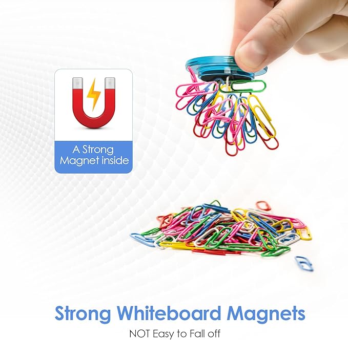 MaxGear Whiteboard Magnets, 36 Pack Round Strong Refrigerator Magnets with Storage Box, 3 cm Colored Strong Magnets, School Supplies for Classroom, Teachers, Office, Fridge and Home (5 Colors)