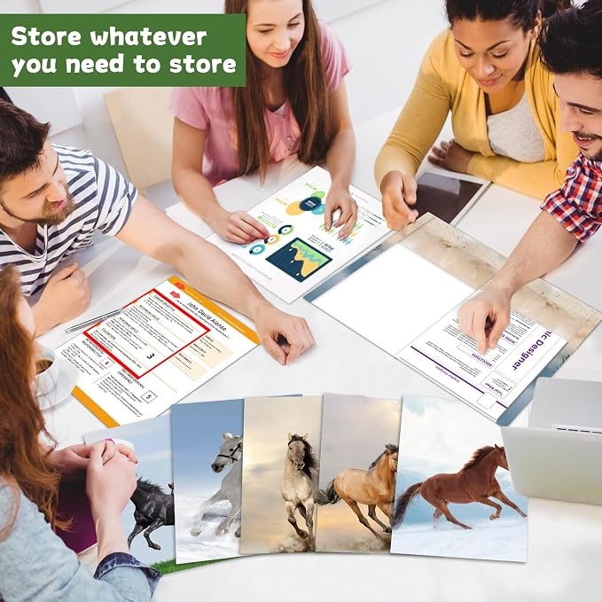 Horse Decorative File Folder Set Horse 2-Pocket Folder Set 6 Designs Laminated Folder for Teachers Students School Office Supplies Animal Pocket Homework Folders Bulk for Kids 12 Count 8.6in x 11.8in