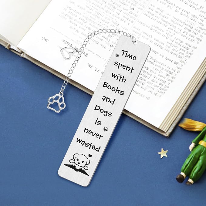 Dog Bookmark, Kaluofan Book Marks for Reading Women, Cute Bookmarks for Kids Book Lovers Dog Lovers, Dog Metal Bookmark for Bookworms Friends Teachers, School Home Office Reading Stationery