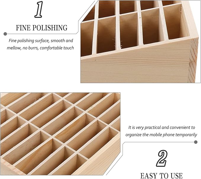 Veemoon Box Classroom Holders Cell Mobile Meeting Phone Office Wooden Multi- Shelf Grids Home Room Supplies Cells Storage Management Teachers Temporary Desktop Holder Organizers