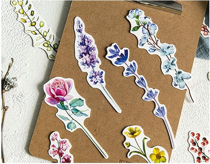 Colorful Flower Bookmarks, 30 PCS (Unknown Flower)